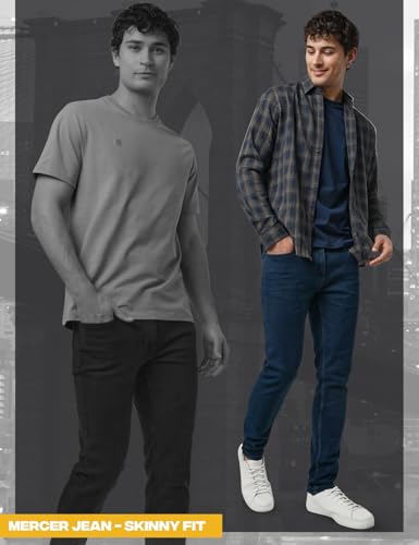 Image of DKNY Mercer Men's Skinny Jeans - Premium Stretch Denim Pants with Classic 5 Pocket Design | Skinny Fit Stretch Jeans for Men
