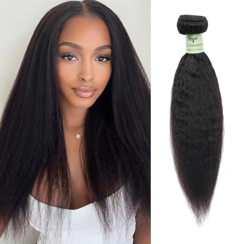 12 inch Kinky Straight Bundles Human Hair 100% Yaki Straight Hair Weave Unprocessed Brazilian Remy Hair Kinky Straight Human Hair For Black Women