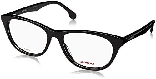 Carrera Women's CA5547/V Butterfly Prescription Eyeglass Frames, Black/Clear Demo Lens, 51 mm