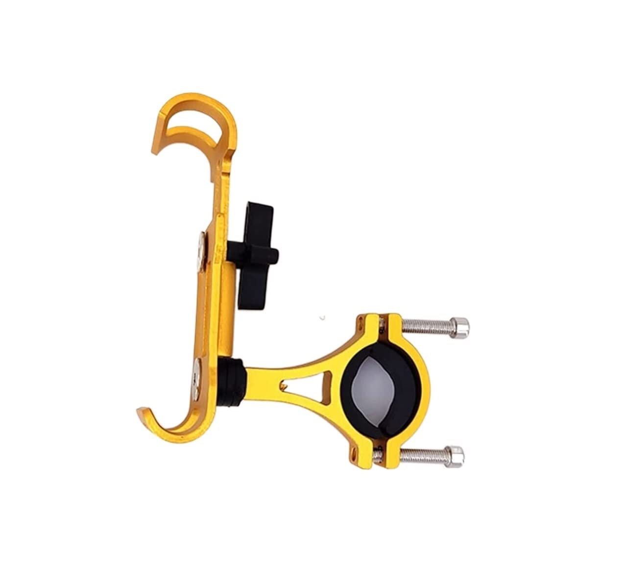 Uchwyt Telefon Metalowy uchwyt na telefon motocyklowy ze stopu aluminium wspornik antypoślizgowy GPS klip uniwersalny stojak rowerowy Do Samochodu(Yellow)