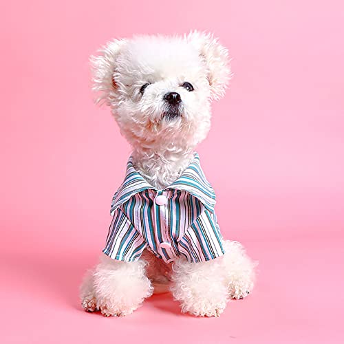 Dog Striped Shirts Summer Pet Puppy Clothes Cool Breathable Dog Cute T-Shirt Outfits For Small Dogs Boy Girl Chihuahua Yorkie Pajamas Apparel #TOP2