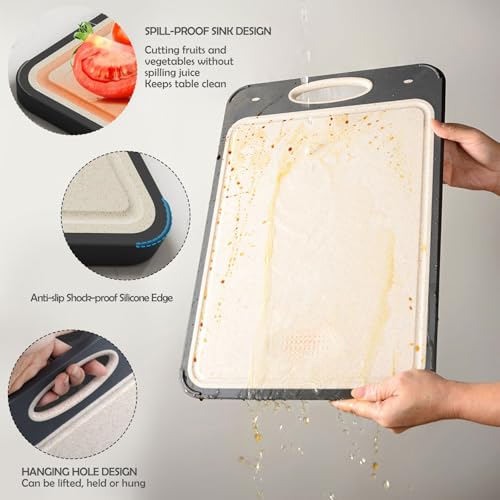 Tagliere professionale da cucina, double-face, in acciaio inox, in titanio, lavabile in lavastoviglie - immagine 4