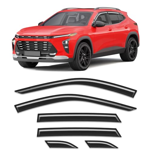 Image of 6-PCS Extra-Thick Rain Guards Fit for Chevy Trax 2024 2025 2026 Extra Durable Tape-on Window Rain Guard Window Deflectors Vent Shades Window Visor Vent Visors Exterior Car Accessories
