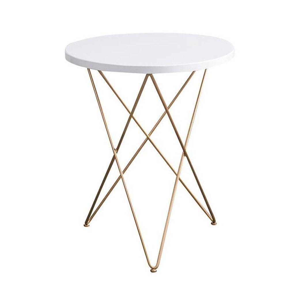 eexbz Sofa Nordic Side Table Iron Gold Small Round Table Solid Wood Round Small Coffee Table Creative Leisure Corner Side Table Sofas for Living Room