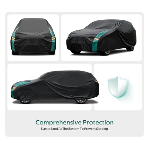 Image of Compact SUV Car Cover Waterproof All Weather, Universal Fit for Kia Soul, Subaru Crosstrek, Honda HR-V, Nissan Kicks, etc. Rain Winter Sun Protection. (Length: 171 inch-181 inch)