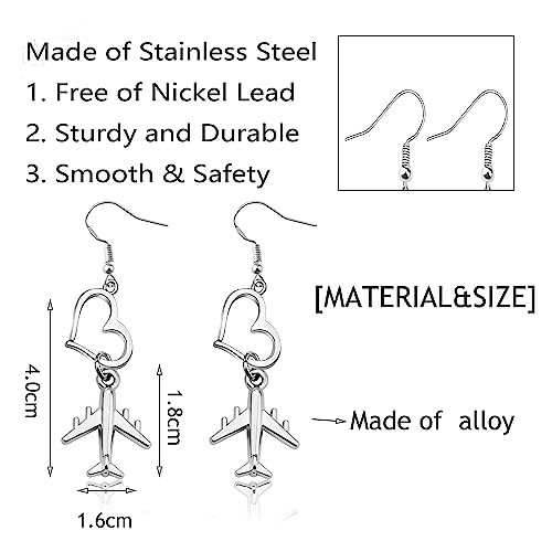 Airplane Earring Aircraft Aviation Gift for Stewardess, Flight Attendant, Traveler and Airplane Lover Jewelry4