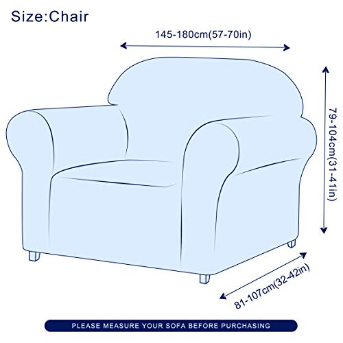 Subrtex Armchair Sofa Piece All-Inclusive Stretch Couch Covers Elastic Soft Furniture Protector For Living Room 1-Seater Washable Slipcovers For Kids/Dogs(Chair, White) #TOP5