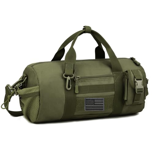 ArcEnCiel Bolsa esportiva masculina 10-20L para academia, bolsa de ombro Molle, bolsa esportiva com patch, Verde, 15 x 7 x 7″ (Small)