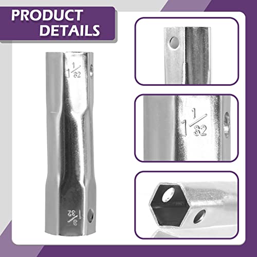 Swpeet 6Pcs 31/32" 21/32" 1-1/32" 1-7/16" 1-9/32" 1-3/32" Stainless Steel Shower Double-Ended Valve Socket Wrench with Adjustable Shower Wrench Set, for Removing Tub & Shower Valve - Image 3