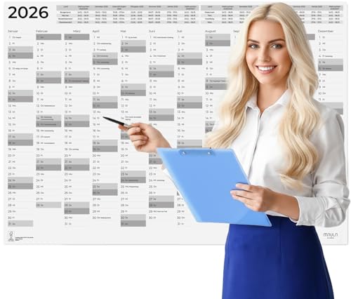 Jahreskalender 2026 Wandkalender A1 gefaltet – XXL Großer Wandkalender 2026 als Poster für Büro, Schule & Zuhause – Praktischer Jahresplaner 2026 für Termine, Projekte & Familienorganisation