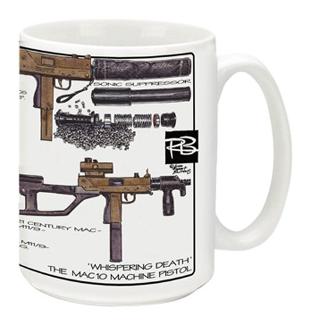 Cuppa Second Amendment Rights 15-Ounce Coffee Mug with MAC 10's