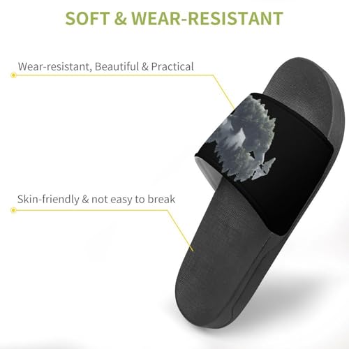 Trees Reflection Wildlife Nature Animal Bear House Sandals Non-Slip Bathroom Slippers Beach Summer Shoes for Men Women3