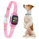 Bark Collar for Small Dogs 5-15lbs, Nylon, Behavior Training, Adjustable Sensitivity, Rechargeable (Pure Pink)