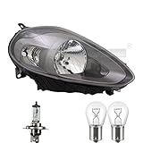 P21W Lampe mit Metallsockel QR-PARTS 70773734 Scheinwerfer links Anthrazit H4/P21W für Punto 199_ 199 inkl. Osram Lampen mit Stellmotor LWR