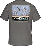 Drake Waterfowl Sprig Map T S/S Graphite Heather Large