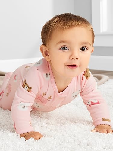 Simple Joys by Carter's Baby Girls' Fleece Footed Sleep and Play, Pack of 2