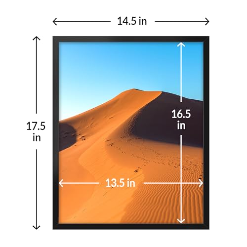 LaVie Home 14x17 Picture Frame for Wall Display, 14x17 Black Picture Frame with HD Plexiglas, 14 x 17 Poster Frame 1 Pack, Display Frame for Vertical or Horizontal, Classic Collection