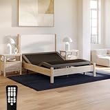 Adjustable Comfort Upholstered Adjustable Bed Base 2.0 with Upgraded Motors, Massage, Wireless Remote, USB Port-Ergonomic Head and Foot Inclines, Queen