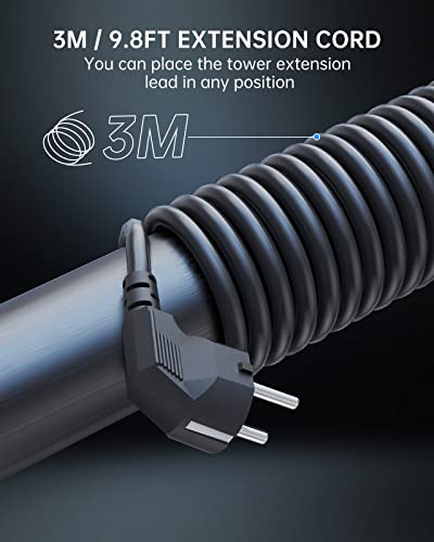 Steckdosenleiste mit 4 USB, Sameriver 8 Fach Mehrfachsteckdose Überspannungsschutz, Steckdosenleiste Steckdose mit Schalter, 3M Verlängerungskabel,Steckdosenturm Mehrfachstecker für Zuhause,Büro – Bild 4