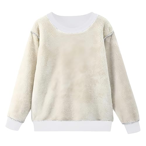 Boys Girls Fleece Lined Sherpa Sweatshirt Kids Warm Winter Crewneck Pullover Sweater2