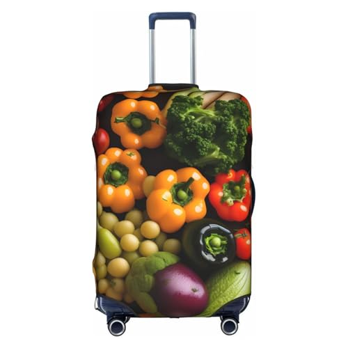 Housse élastique pour valise de voyage blanche taille moyenne avec motif fruits imprimés
