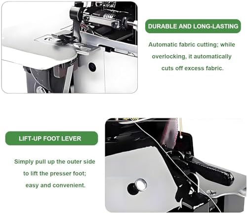 High-Speed Overlock Sewing Machine - 3 Stitch Options, Adjustable Length, 3000 Stitches/Min, Durable Metal Frame, Perfect for Hemming & Sewing - Blue Serger