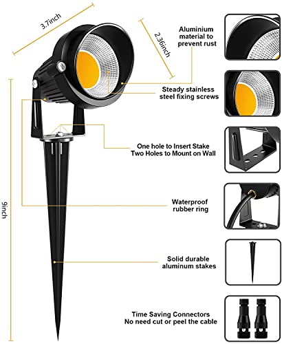 Zuckeo 10W Low Voltage Landscape Lights Outdoor Landscape Lighting, 12V 24V Waterproof Led Spotlights 1000Lm Warm White Light For Flood Garden Yard Pathway (20 Pack With Connectors) #TOP2
