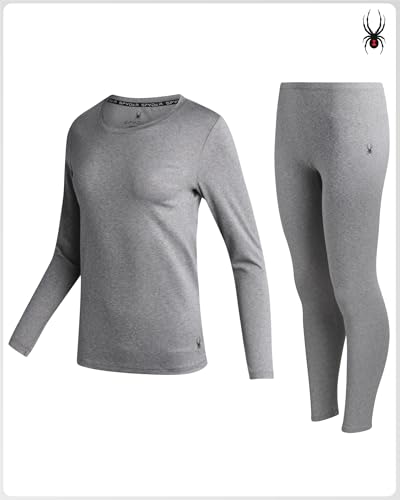 Image of Spyder Womens Thermal Underwear Set - 2-Piece Breathable Soft Fleece Lined | Soft Breathable Base Layer Set, Warm Cozy Comfort for Skiing, Layering, Downtime, and Cold-Weather Days