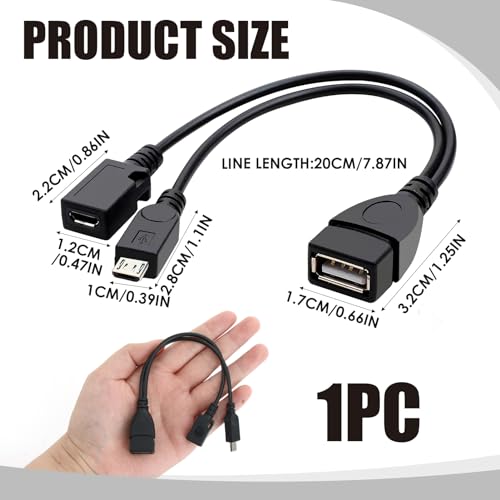 Joynine Adaptador USB a Micro USB, Cable OTG Compatible con Dispositivos Streaming y Multimedia, Adaptador OTG, OTG Multifuncional para Teléfonos Móviles,Cable OTG Fire TV Stick - imagen 2