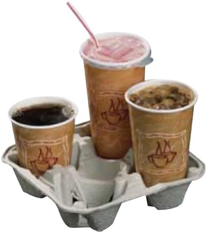Pactive M510032 Earthchoice Four-cup Carrier With Food Tray, 8-32 Oz, Four Cups, 300/carton