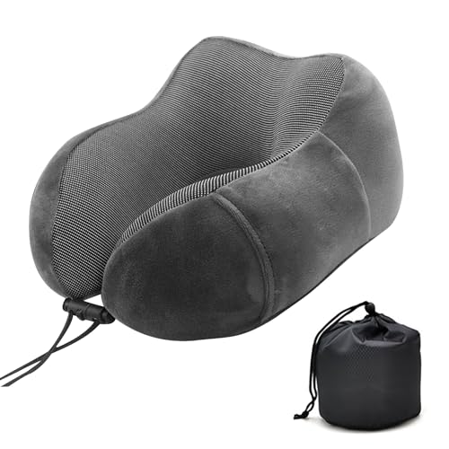 NAYIV ネックピロー 飛行機 低反発 ネックピロー U字型 携帯枕 昼寝 首枕 頸椎枕 スポンジ充填 通気性が良い 出張用 旅行 飛行機 トラム 収納袋付き