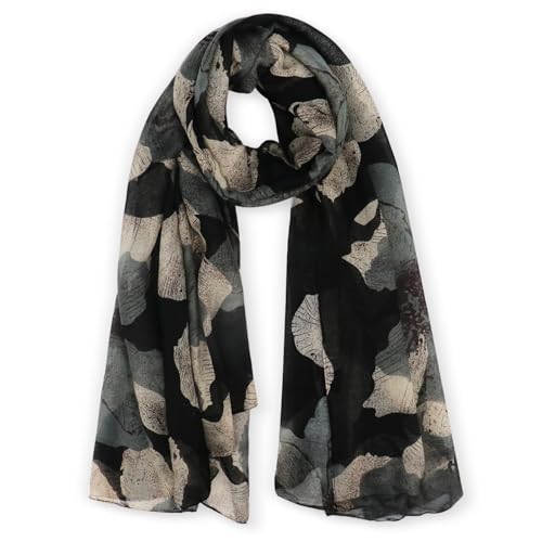 vimate black lightweight scarf -womens winter ladies fashion neck scarfs long large shawl scarves hijab scarfs travel scarf (Style 46)