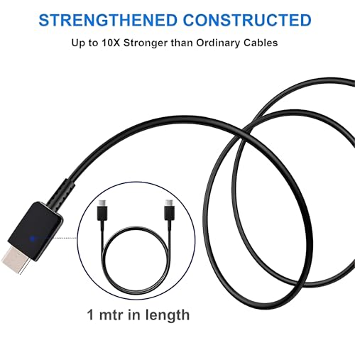 Image of Hoerrye Samsung 45W Superfast Type C To C 3.3FT (5A) Charging Cable High-Speed & Data Transfer For Galaxy S25,M35,F16,M16,M06,F06,F05,M05,M14,F14,F34,S24,S23 5G,Laptop,Tablet Type-C PD Cord,Black