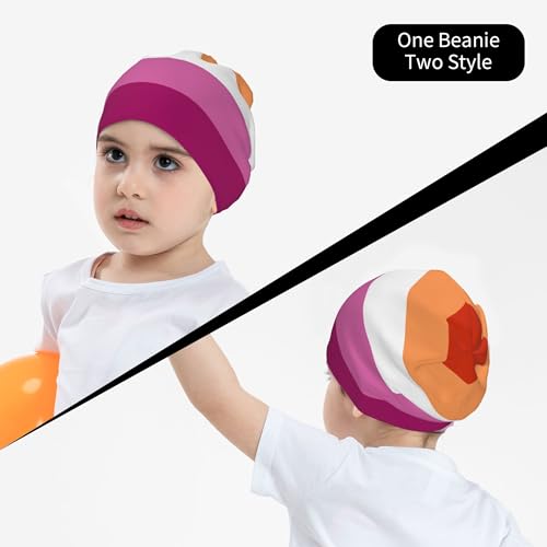 Lesbian Pride Flag2018 Children Hip Hop Knitted Hat Kids Elastic Leisure Knit Cap Warm Sleep Beanies Black4