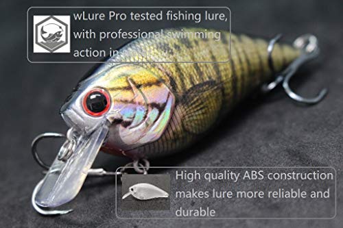 Wlure Minnow Crankbait For Bass Fishing Bass Lure Jerkbait Fishing Lure (Hc25Kb3, With Tackle Box) #TOP4