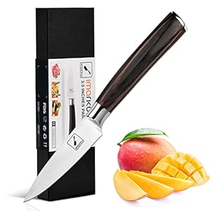 imarku Paring Knife – Paring Knives, 3.5 Inch Small Kitchen Knife – Japanese SUS440A Stainless Steel Fruit Knife, Ergonomic Pakkawood Handle, Ultra Sharp Knife, Unique Gifts for Men and Women