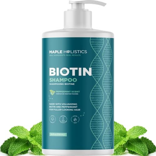 Image of Volumizing Biotin Shampoo for Thinning Hair - Invigorating Peppermint Shampoo for Fine Hair with Argan Coconut and Olive Oils - Vegan & Color Safe - Paraben Silicone & Sulfate Free (25 Fl Oz)