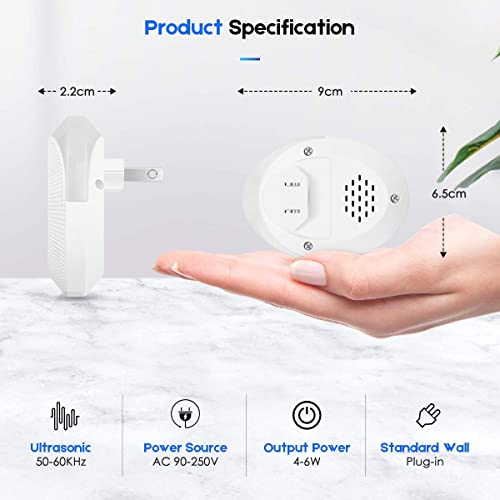 Ultrasonic Pest Repeller Plug In 6 Pack, 2023 Newest Pest Repeller Indoor For Insects, Roaches, Mosquitoes, Mouse, Spiders, Bugs Repellent Devices For Bedroom, Kitchen, Living Room, Office, Garage #TOP4