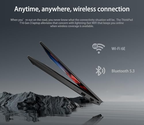 Image of Lenovo ThinkPad T16 Gen 3 Business AI PC Laptop (16 inch FHD+ Touchscreen, Intel 12-Core Ultra 7 155U (>i7-1355U), 32GB DDR5 RAM, 1TB SSD), 2x Thunderbolt 4, Backlit, Fingerprint, 5MP Webcam, Win 11 Pro