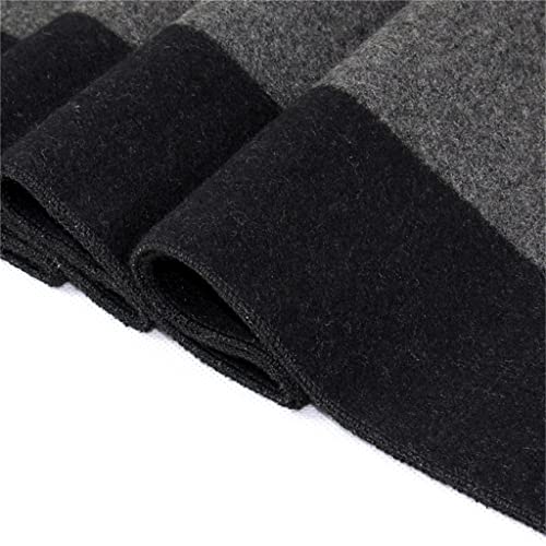 Zykbb Winter Men Cashmere Scarf Striped Neckerchief Scarves Shawl Casual Fringe Wraps Man Business (Color : Black, Size : One Size) #TOP2