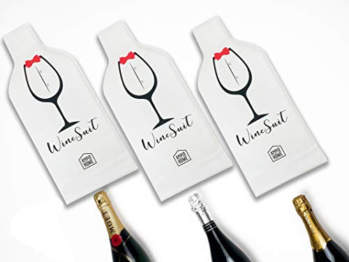 3 Set (6 pcs) Reusable Wine Bags for Travel | Wine Bottle Protector