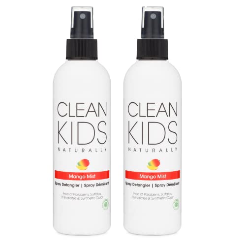 Clean Kids Naturally Mango Mist Spray Detangler EWG Verified (2 Bottles)
