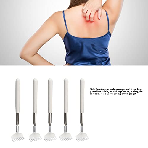 Coçador portátil expansível para massagem nas costas de 5 peças para homens, mulheres, crianças, adu