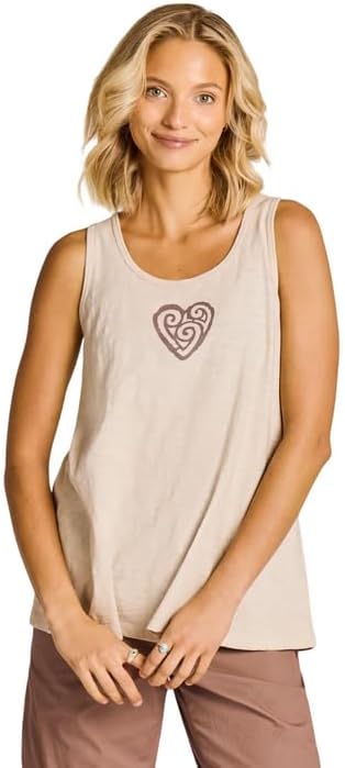 Life is Good. Women's Crafty Heart Slub Easy Fit Tank, Birch White