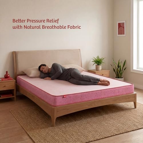 Image of Kurlon Ortho Plus Mattress | Single Size 75x35x5 Inches | Medium Firm Body Zone Orthopedic Support | Aligned Spine Support | Soft Knitted Fabric Cover | Better Pressure Relief | 10 Years Warranty