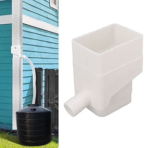 Sistema de Recolección de Agua de Lluvia, Kit de Desviador de Barril de Lluvia para Desviar Agua, Reciclar Agua de Lluvia para Reutilizarla en Riego de Césped y Jardín (Blanco)