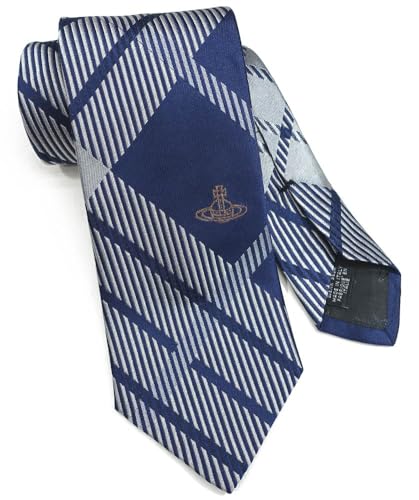 [ヴィヴィアンウエストウッド] ブランド ネクタイ ヴィヴィアンネクタイ (8.5cm幅) VW46 ネイビー/シルバー [並行輸入品]