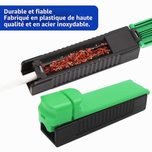 Yuiturt Lot de 3 machines à tuber les cigarettes - Pour tubes de 8 mm - Jaune, vert et noir – vue 5