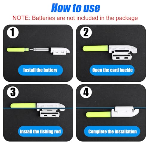 image for TSV Fishing Glow Sticks, 8PCS Waterproof Fishing Bite Alarm Tackle wit