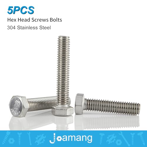 Image of M10-1.5 x 80mm 5Pcs Hex Bolts, Hexagon Head Screws, 304 Stainless Steel(A2-70), Metric Fully Thread, Bright Finish